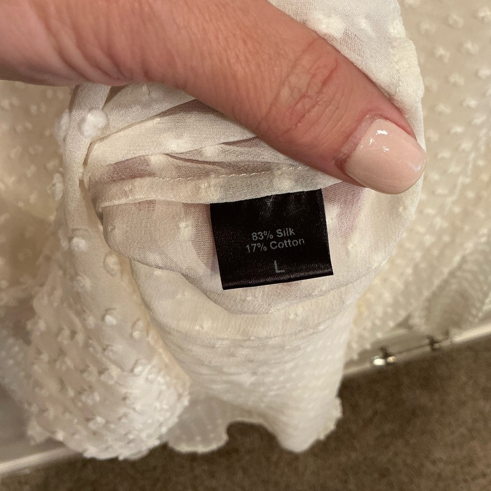 Jenni Kayne White Textured Button Down Shirt - Picture 8 of 9